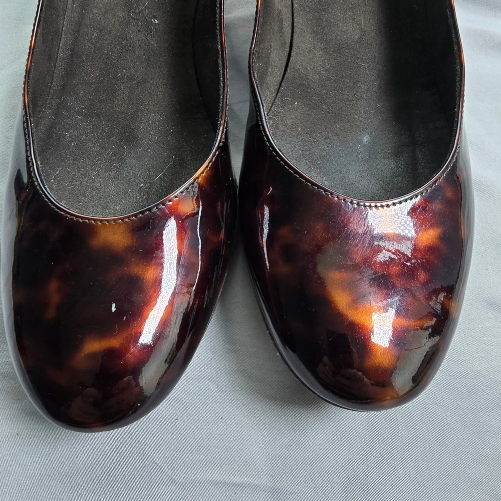 Stuart Weitzman Tortoiseshell Patent Wedge Pumps - Picture 11 of 12